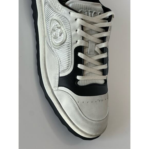 Gucci Dali Soft White/Black Leather Sneakers 13 US (Gucci 12.5) Italy 741656 NIB main image 5